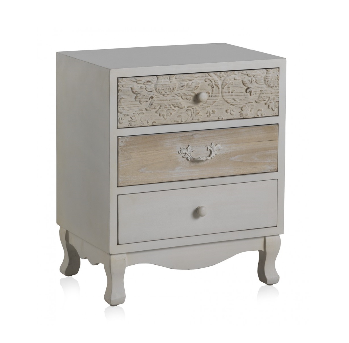 mesita-madera-blanca-3-cajones