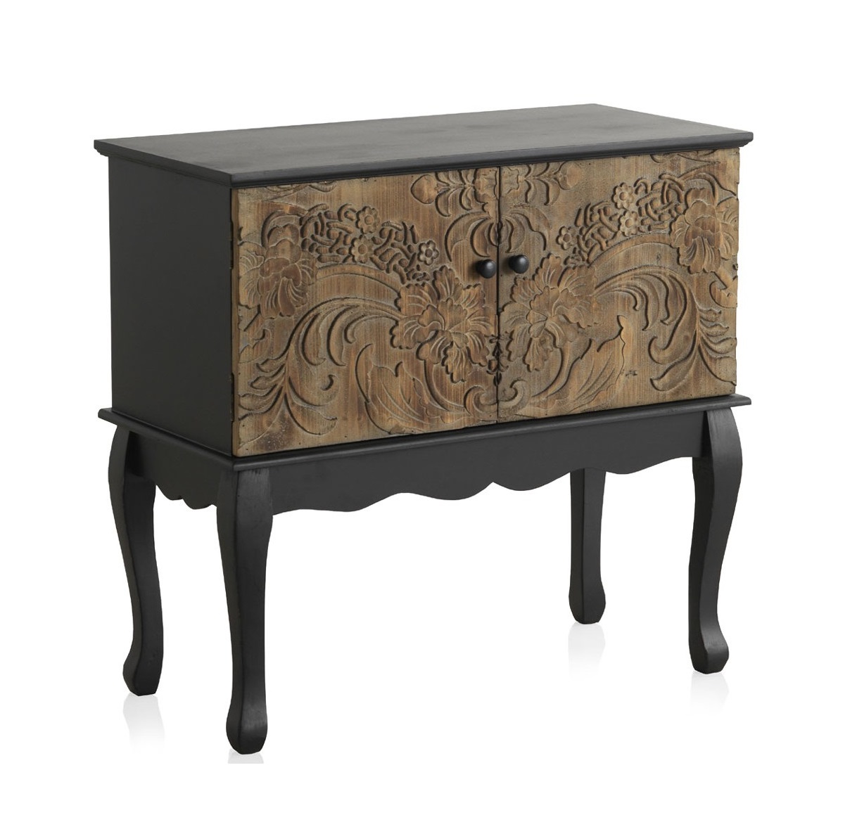 comoda-madera-2-puertas-frontis-tallado