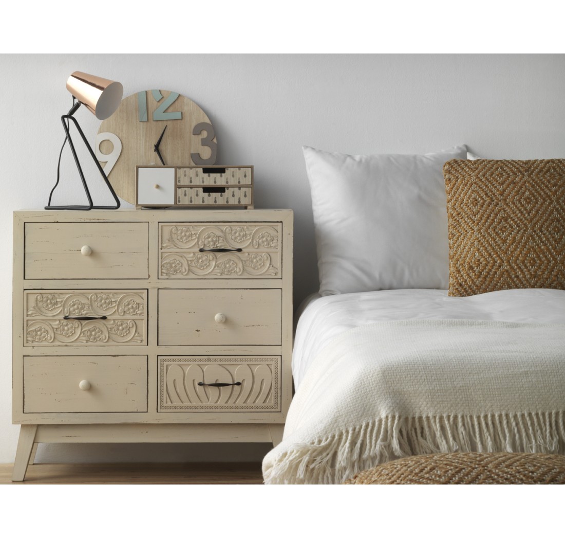 comoda-madera-6-cajones-retro-blanco
