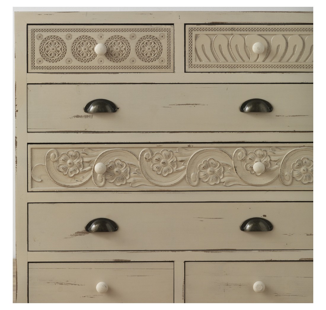 comoda-madera-7-cajones-retro-blanco