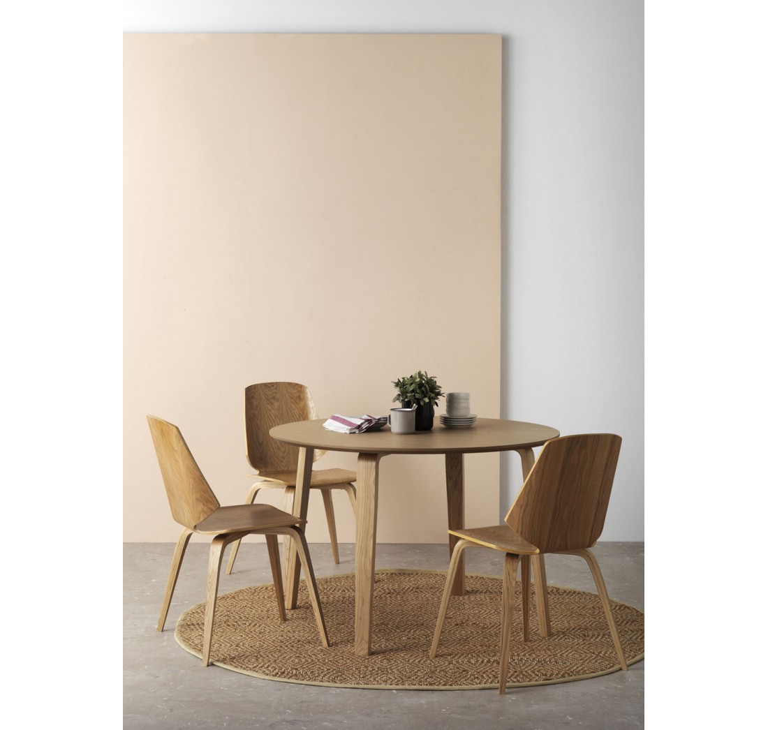 Detalle silla y mesa roble