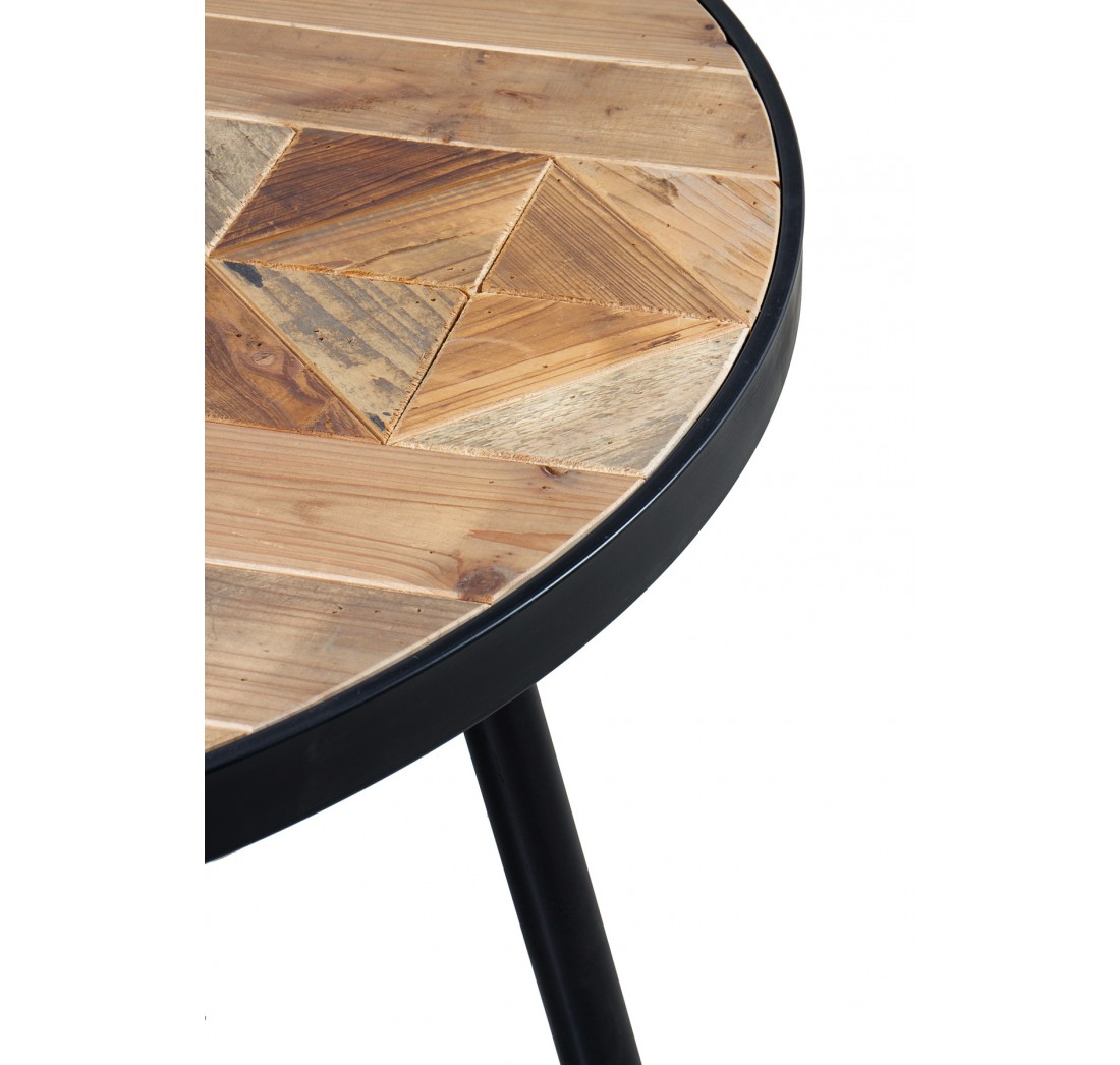 mesa redonda-madera-reciclada-100-diam-con-pie-metalico